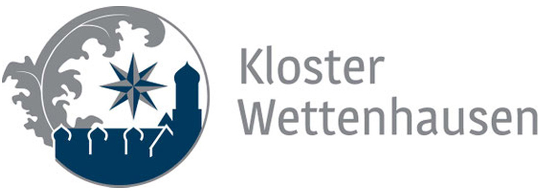 Kloster Wettenhausen Logo in den Farben blau und grau.